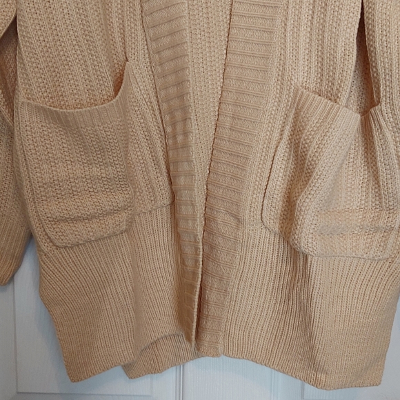 065. Apricot Shawl Neckline Long Sleeve Cardigan with Pocket  Size L - Picture 11 of 15